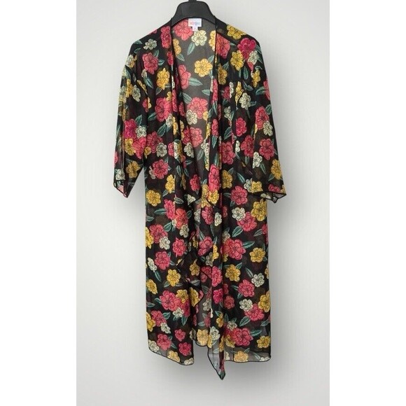 Lularoe Floral Print Duster Cardigan Size Medium - Picture 1 of 6